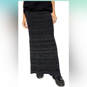 Free People Shine Bright Metallic Maxi Skirt (xs)